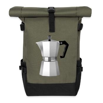 Kaffee? - Rolltop Rucksack - Olive/Schwarz - Vorne