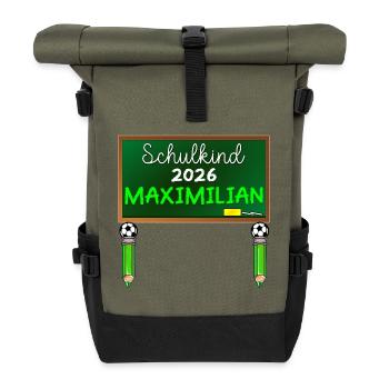 SCHOOL CHILD 2026 MAXIMILIAN PRIMARY SCHOOL FOOTBALL - Roll Top Backpack - olive/black - Front
