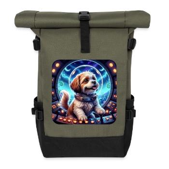 Petit Cosmique dans la capsule spatiale - Sac à dos roll top - olive/noir - Devant