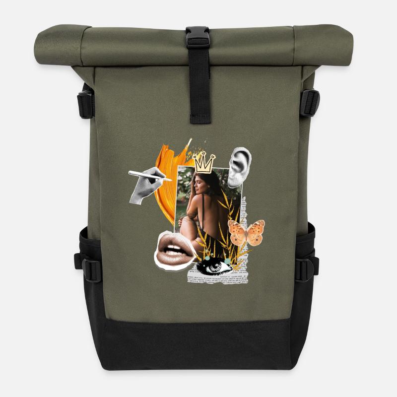 Phuket-Lebensstil - Rolltop Rucksack - Olive/Schwarz