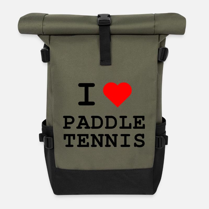 J’adore le paddle tennis - Sac à dos roll top - olive/noir