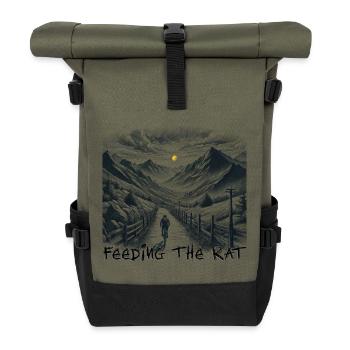 feeding the rat - off to new adventures - Roll Top Backpack - olive/black - Front