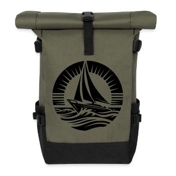 Segeltraum Wasserabenteuer im Kreis - Rolltop Rucksack - Olive/Schwarz - Vorne
