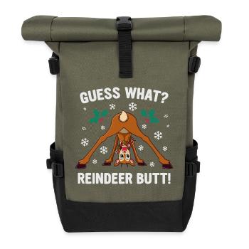 Devine quoi blague de Noël sur les fesses de renne - Sac à dos roll top - olive/noir - Devant