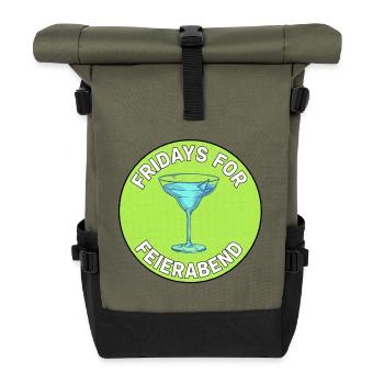 Feierabend Fridays Cocktail - Rolltop Rucksack - Olive/Schwarz - Vorne