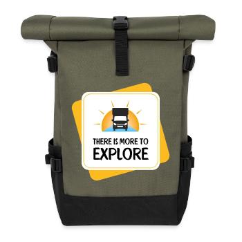 There Is More to Explore – Camper - Roll Top Backpack - olive/black - Front