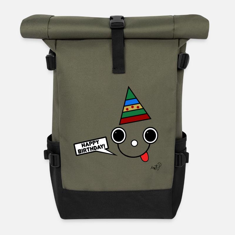 Koppie mit Partyhut - Rolltop Rucksack - Olive/Schwarz