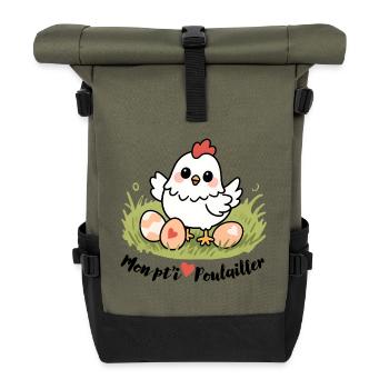My Little Chicken Coop - Roll Top Backpack - olive/black - Front