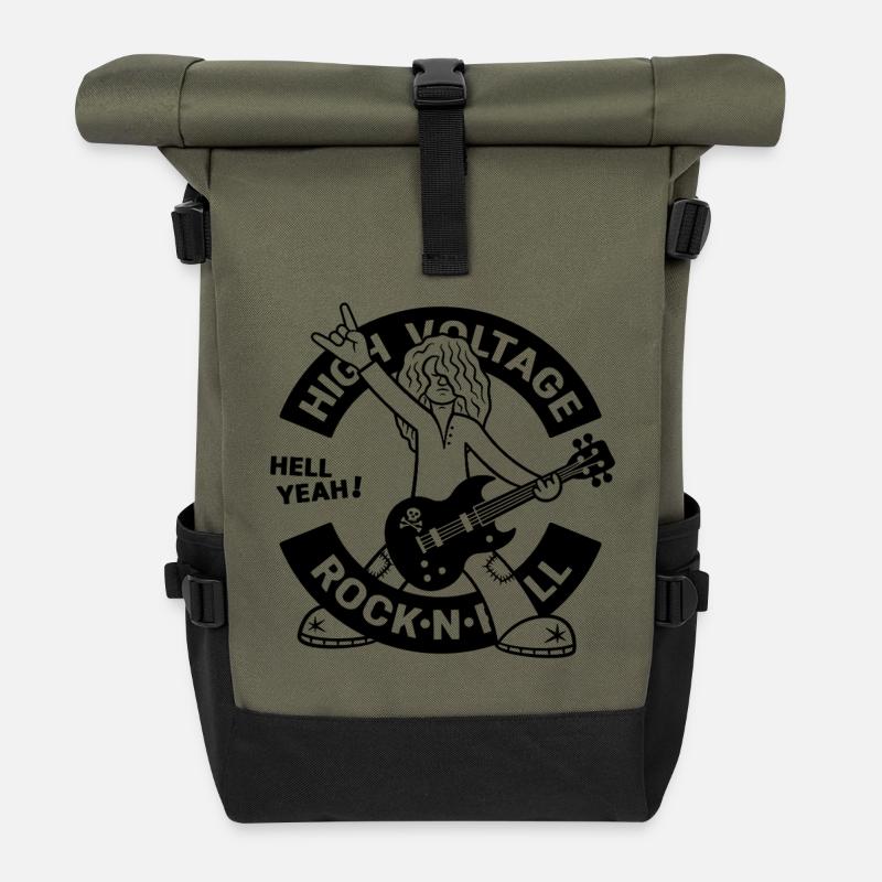 High Voltage Rock'n'Roll-Gitarrist - Rolltop Rucksack - Olive/Schwarz