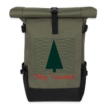 Minimalist Christmas greetings - Roll Top Backpack - olive/black - Front