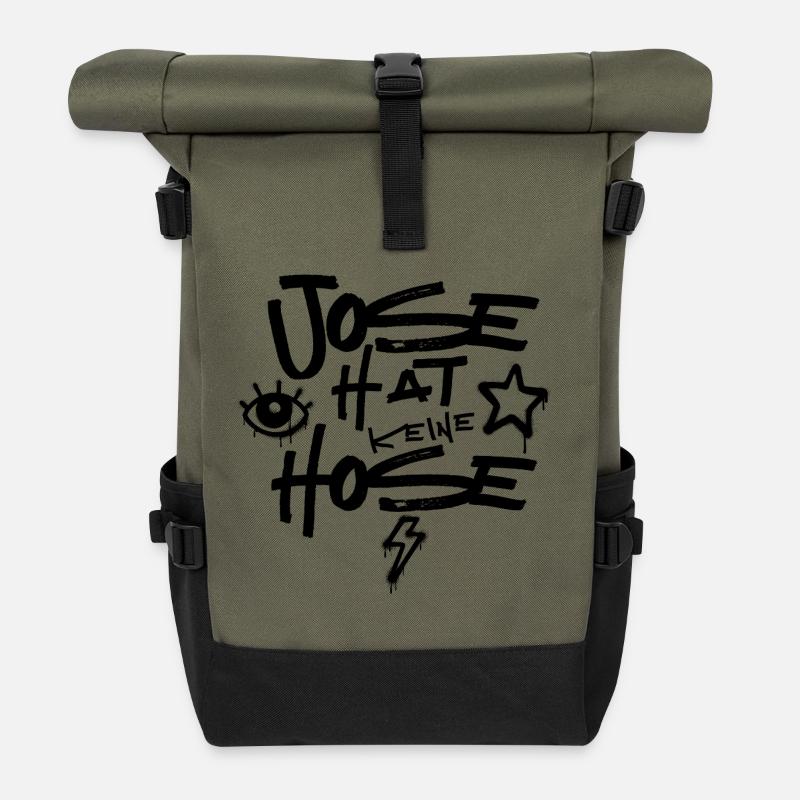 Jose Hat Keine Hose - Rolltop Rucksack - Olive/Schwarz