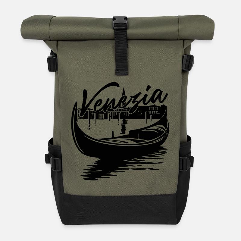 venezia - Roll Top Backpack - olive/black