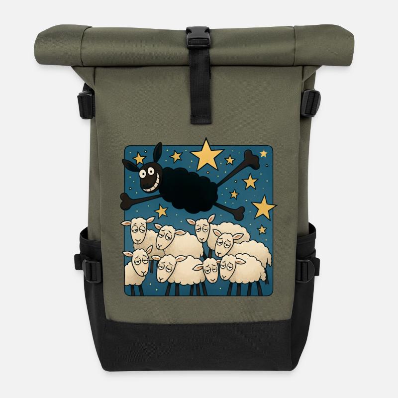 Black Sheep - Roll Top Backpack - olive/black
