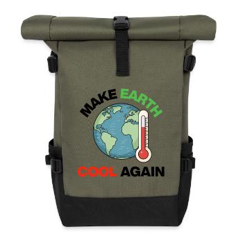 Rendre la Terre Cool à Nouveau – Agir maintenant - Sac à dos roll top - olive/noir - Devant