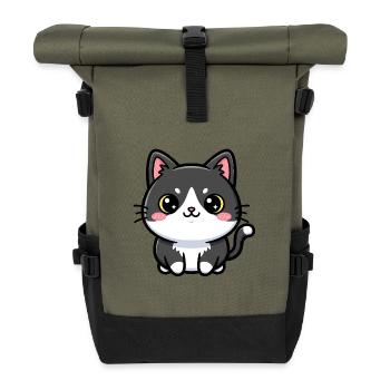 Charme Chibi Chat - Sac à dos roll top - olive/noir - Devant