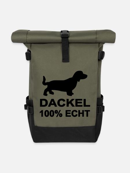 Dackel - Rolltop Rucksack - Olive/Schwarz