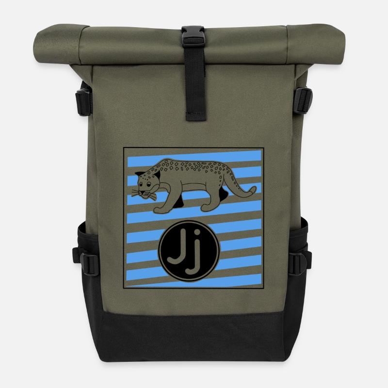 Lettre J pour Jaguar à l’école primaire - Sac à dos roll top - olive/noir