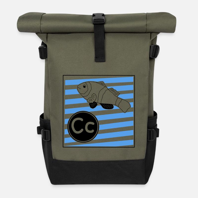 C for Clownfish - Roll Top Backpack - olive/black