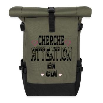 Cherche Attention en CDI - Sac à dos roll top - olive/noir - Devant