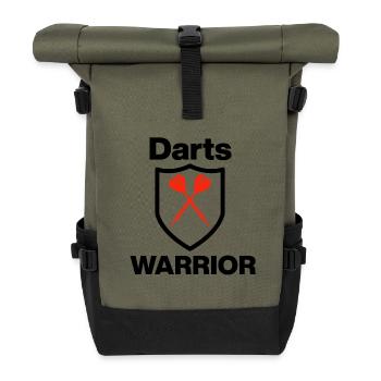 Darts Warrior – Shield Edition, Darts Junkie, 180 - Roll Top Backpack - olive/black - Front