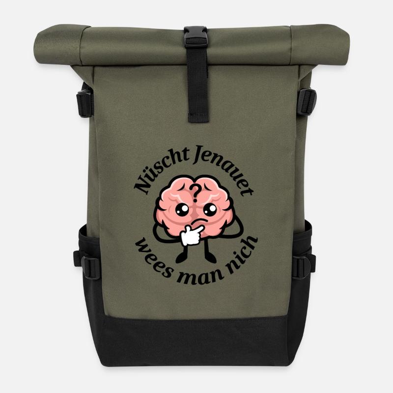 Berliner way of saying: Nothing is really certain  - Rolltop Rucksack - Olive/Schwarz