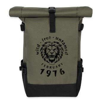 Sauvages, libres et indomptés depuis 02/1976 - Sac à dos roll top - olive/noir - Devant