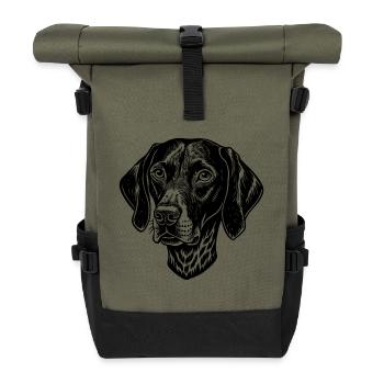 Pointer dog - Roll Top Backpack - olive/black - Front