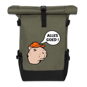 Alles gut - Rolltop Rucksack - Olive/Schwarz - Vorne