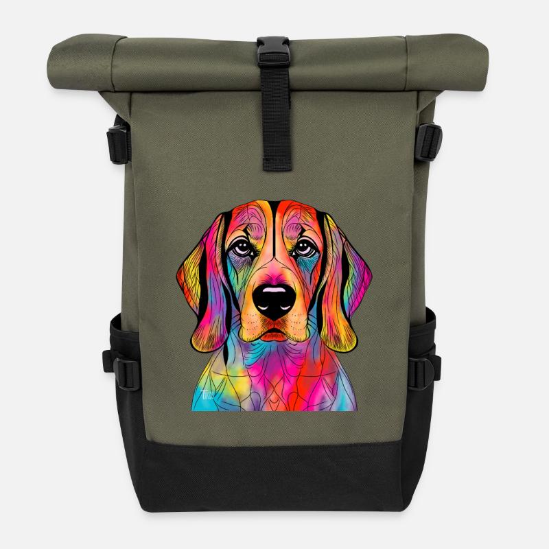 Beagle - Rolltop Rucksack - Olive/Schwarz