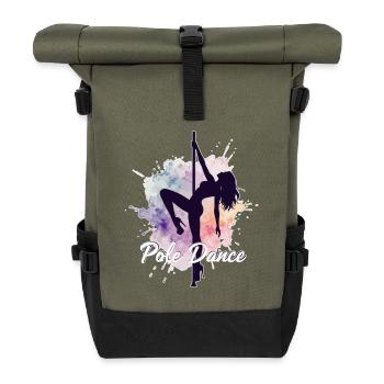 Pole Dance Poledancerinnen Aquarell stark Geschenk - Rolltop Rucksack - Olive/Schwarz - Vorne