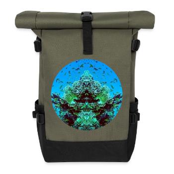 Waserwesen im Rote - Rolltop Rucksack - Olive/Schwarz - Vorne
