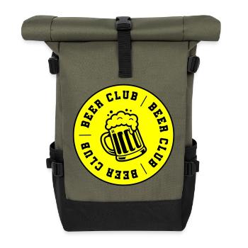 Bier Club Verein Saufen - Rolltop Rucksack - Olive/Schwarz - Vorne