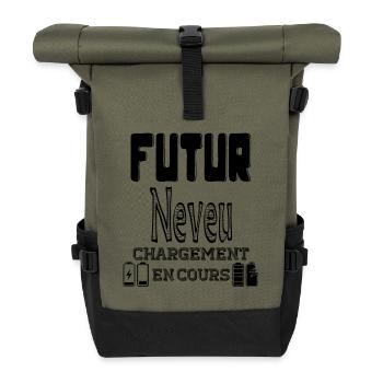Zukünftiger Neffe wird geladen - Rolltop Rucksack - Olive/Schwarz - Vorne