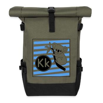 K for Koala - Roll Top Backpack - olive/black - Front