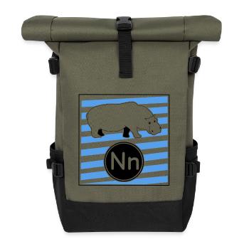 Ni pour Hippopotamus - Sac à dos roll top - olive/noir - Devant