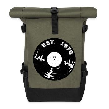 Est 1976 Vinyl  - Rolltop Rucksack - Olive/Schwarz - Vorne