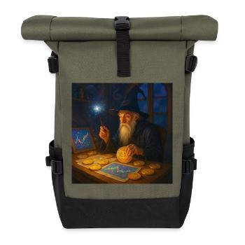 Le magicien des graphiques de marché des cryptomonnaies Wandalu Vuhs - Sac à dos roll top - olive/noir - Devant