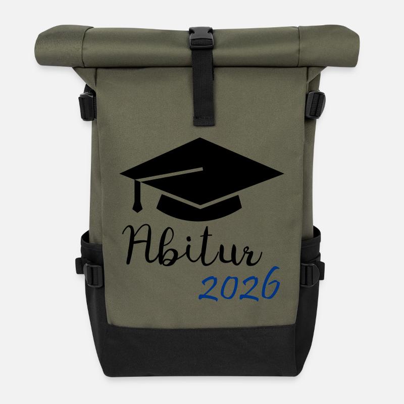 Abitur 2026 - Rolltop Rucksack - Olive/Schwarz
