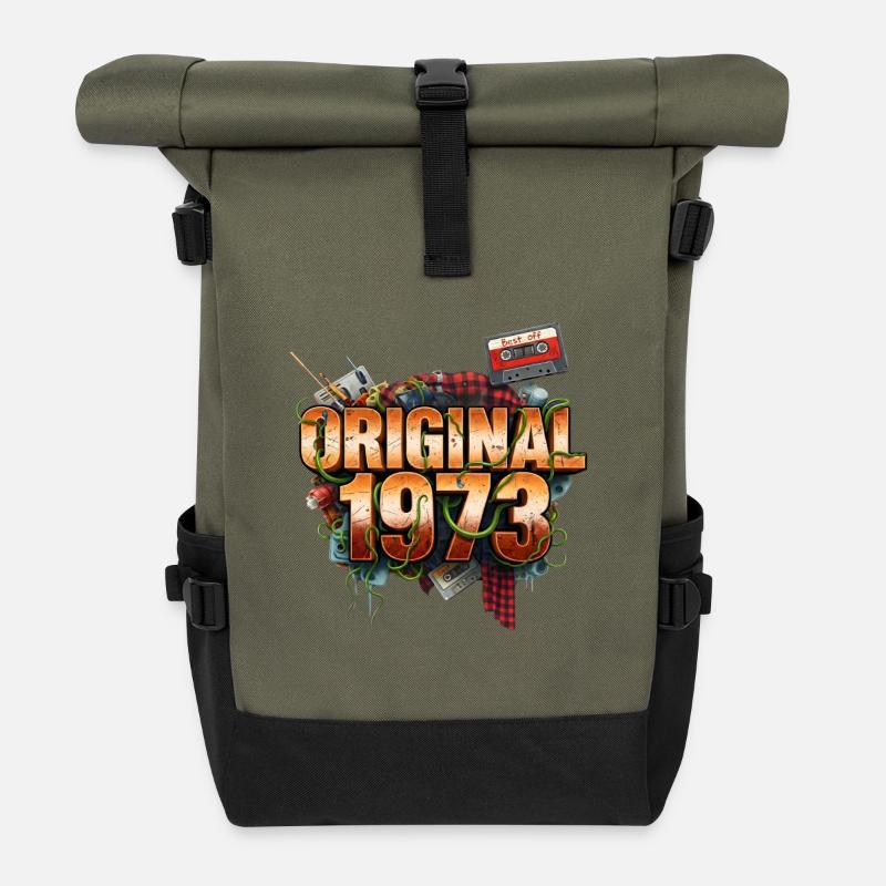 Original 1973 Retro - Rolltop Rucksack - Olive/Schwarz