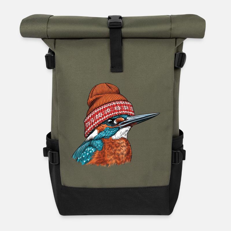 Tuque douillet Kingfisher - Sac à dos roll top - olive/noir