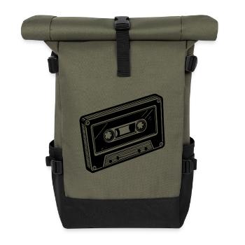 Audio cassette tape - Roll Top Backpack - olive/black - Front