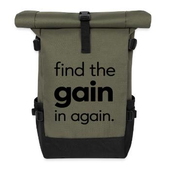 Find the Gain in Again - Roll Top Backpack - olive/black - Front