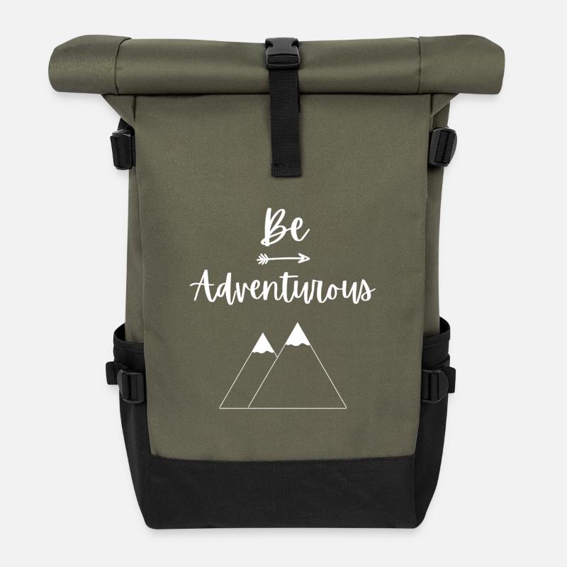 Be Adventurous - Roll Top Backpack - olive/black