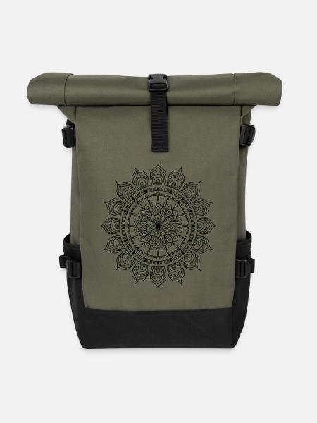 Mandala - Rolltop Rucksack - Olive/Schwarz