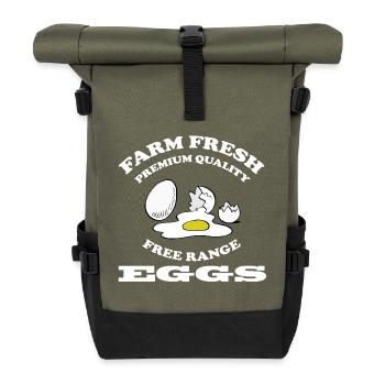 Eggs - Roll Top Backpack - olive/black - Front