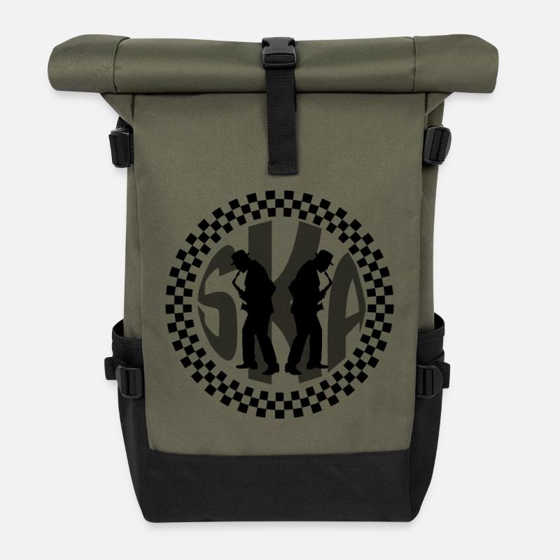 Ska-Musik - Rolltop Rucksack - Olive/Schwarz