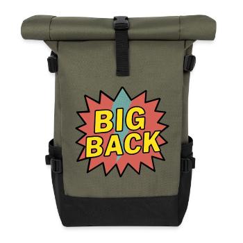 großer Rücken - Rolltop Rucksack - Olive/Schwarz - Vorne