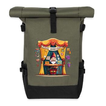 Gnome Market: Magic Stand - Roll Top Backpack - olive/black - Front