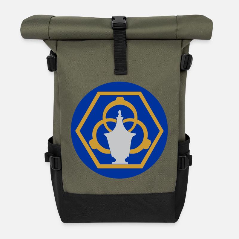 51171_Gold and silversmith, guild sign - Roll Top Backpack - olive/black