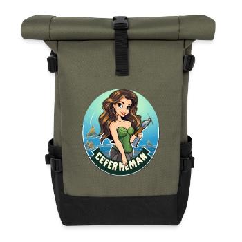 Motif de l’insigne d’héroïne de mer - Sac à dos roll top - olive/noir - Devant